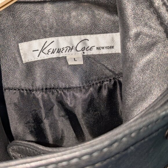 Kenneth Cole Real Leather Moto Jacket L - Picture 3 of 5